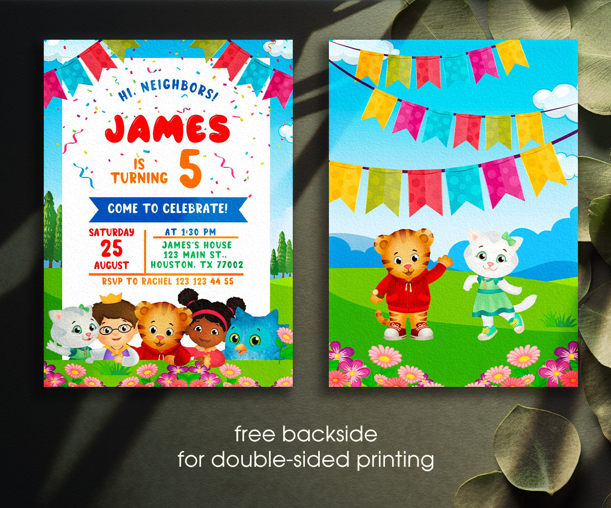 Daniel Tiger's Neighborhood customizable invitation template | Share or Print | SQ808