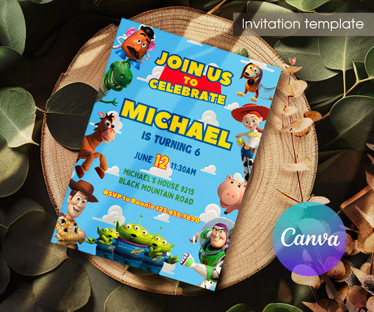Toy Story Woody customizable invitation template | Share or Print | LB756