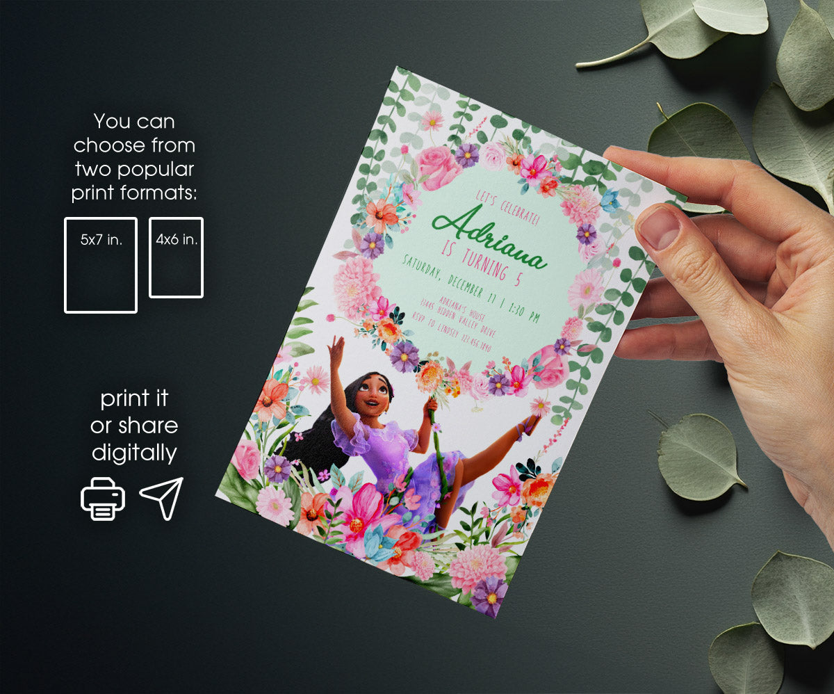 Encanto Mirabel customizable invitation template | Share or Print | girl | JU707