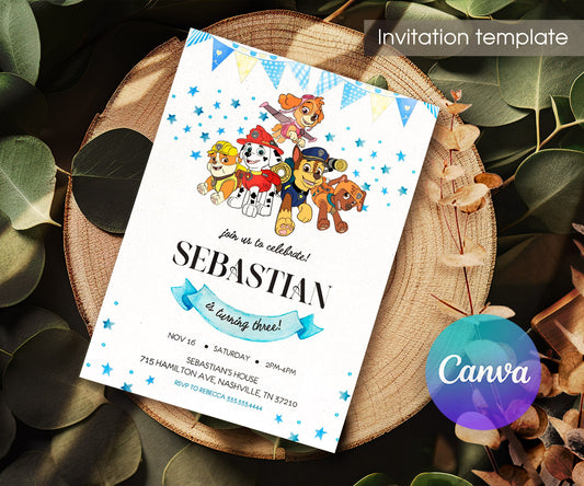 PAW Patrol customizable invitation template | Share or Print | RU245