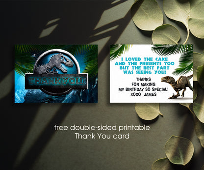 Jurassic Park Dinosaur customizable invitation template | Share or Print | NR280