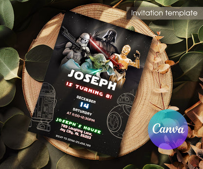 Star Wars Darth Vader customizable invitation template | Share or Print | boy | ZP620
