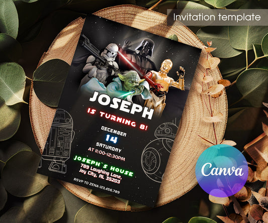 Star Wars Darth Vader customizable invitation template | Share or Print | boy | ZP620