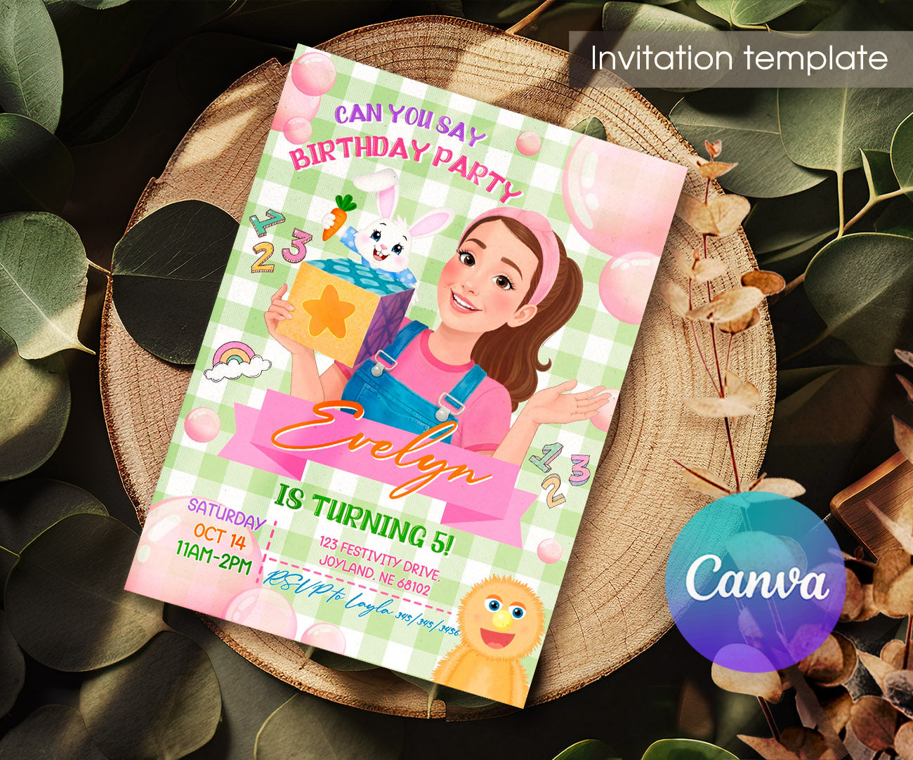 Ms. Rachel customizable invitation template | Share or Print | HK525
