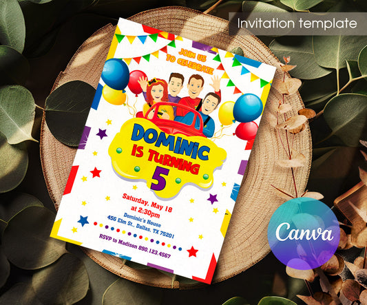 Wiggles One Finger One Thumb customizable invitation template | Share or Print | CQ305