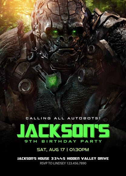 Transformers Rescue Bots customizable invitation template | Share or Print | boy | FD093