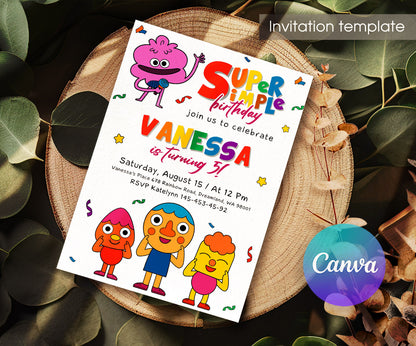 Super Simple Songs customizable invitation template | Share or Print | RF634