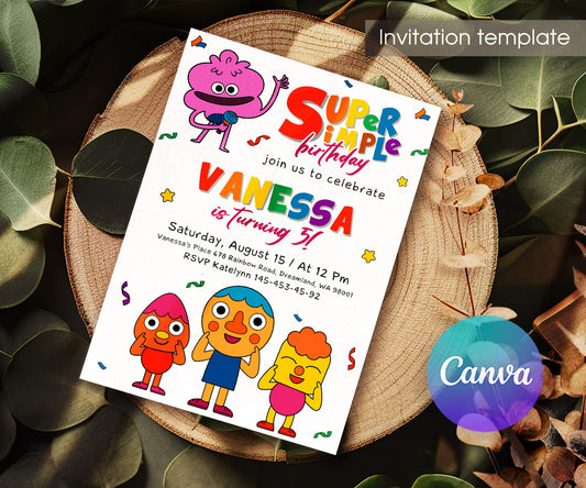 Super Simple Songs customizable invitation template | Share or Print | RF634
