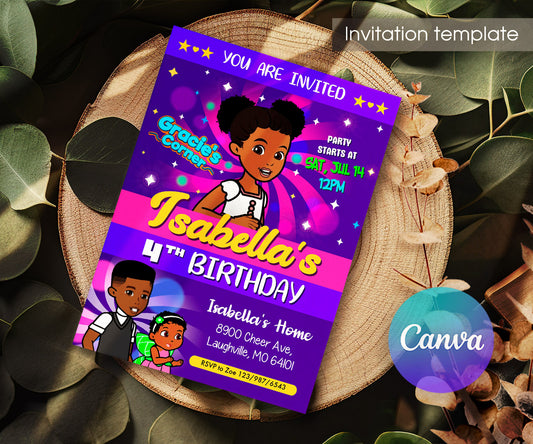 Gracie's Corner Music customizable invitation template | Share or Print | girl | PT108