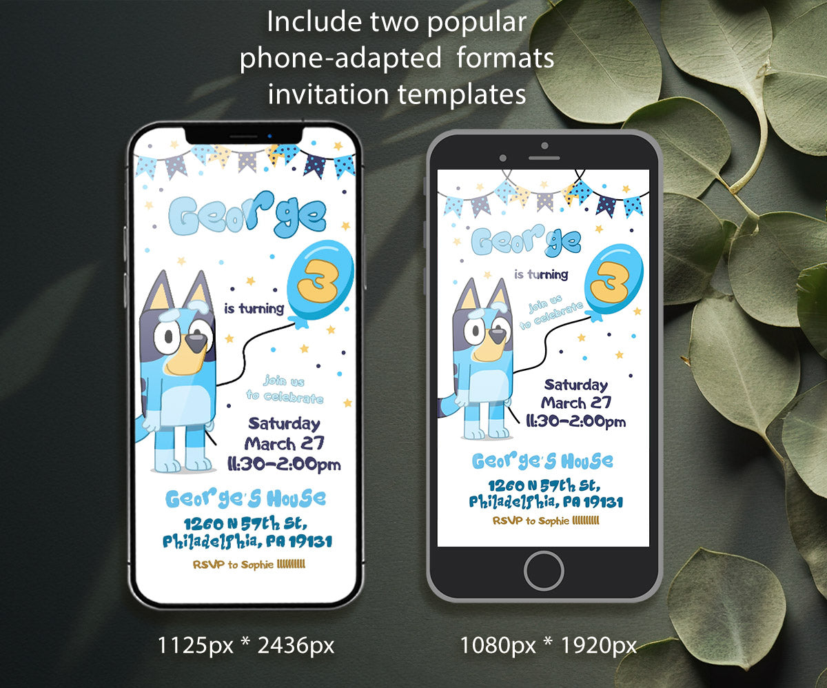 Bluey Bingo customizable invitation template | Share or Print | FD285