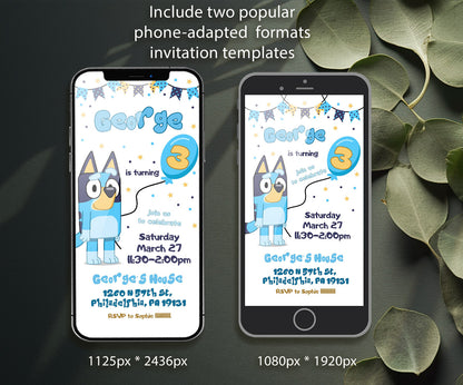 Bluey Bingo customizable invitation template | Share or Print | FD285