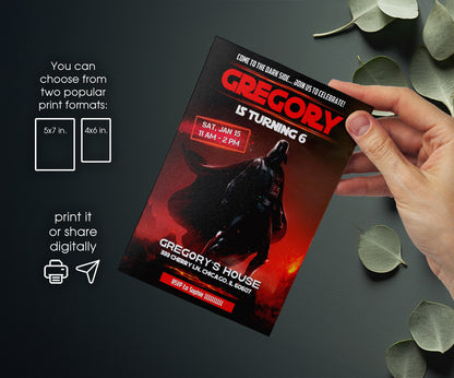 Star Wars Darth Vader customizable invitation template | Share or Print | boy | QB798
