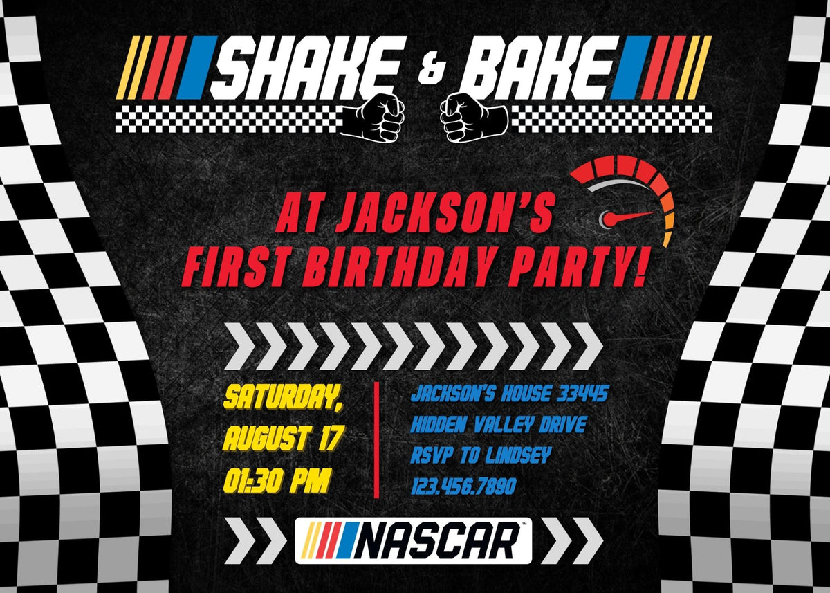 Nascar Ricky Bobby customizable invitation template | Share or Print | boy | WJ782
