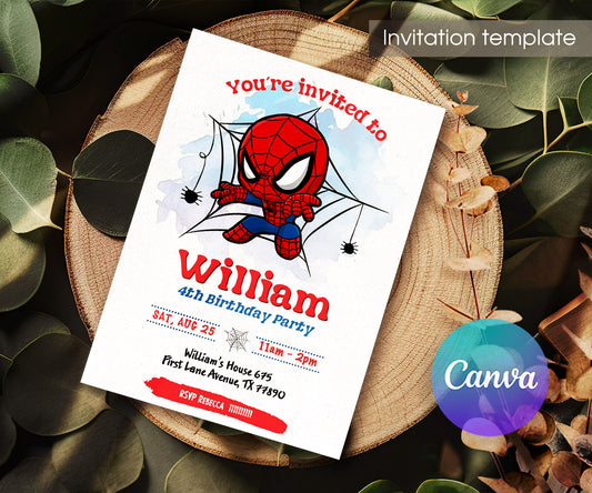 Spidey and His Amazing Friends customizable invitation template | Share or Print | boy | NJ405