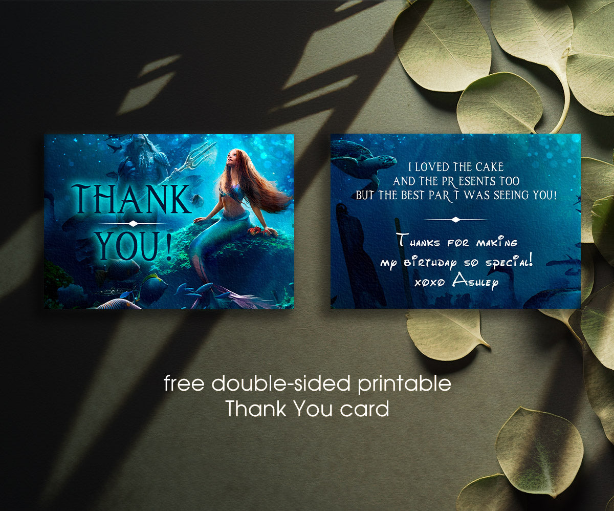 The Little Mermaid Ariel customizable invitation template | Share or Print | girl | XR270