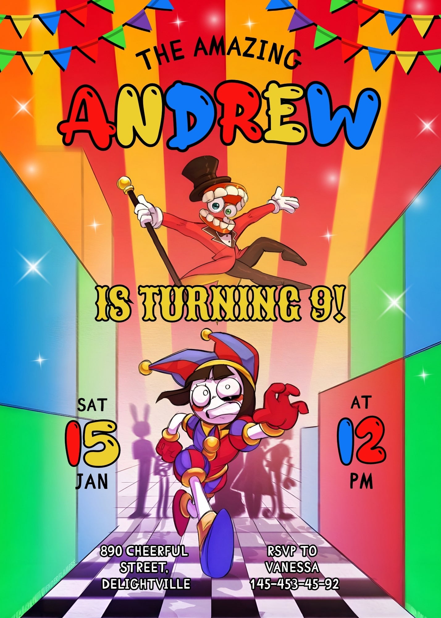 The Amazing Digital Circus customizable invitation template | Share or Print | MQ553