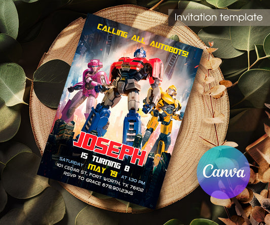 Transformers Rescue Bots customizable invitation template | Share or Print | boy | SV660
