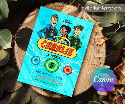Wild Kratts Creature Hero customizable invitation template | Share or Print | VC303
