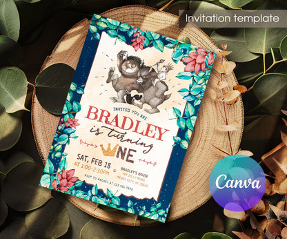 Where The Wild Things Are Maurice Sendak customizable invitation template | Share or Print | UU577