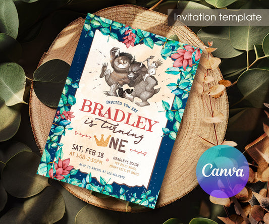 Where The Wild Things Are Maurice Sendak customizable invitation template | Share or Print | UU577