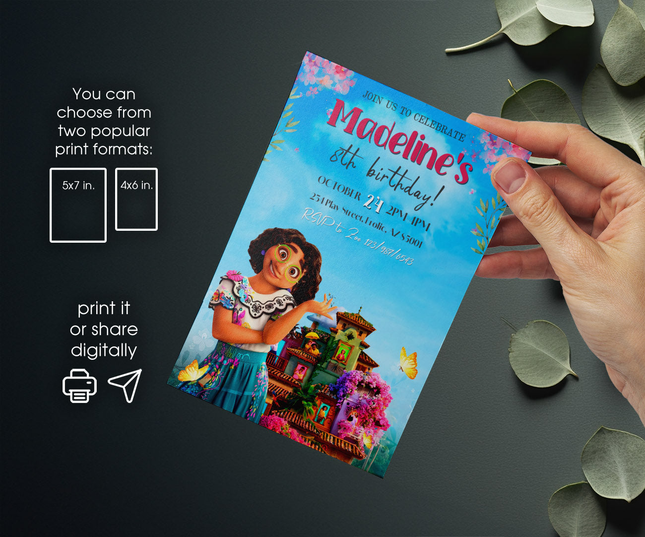 Encanto Mirabel customizable invitation template | Share or Print | girl | TS318