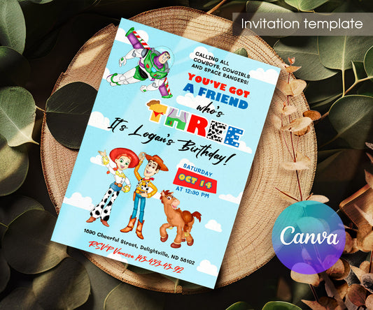 Toy Story Woody customizable invitation template | Share or Print | OU324