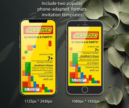 Lego customizable invitation template | Share or Print | EE510