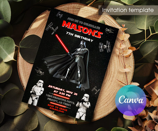 Star Wars Darth Vader customizable invitation template | Share or Print | boy | XQ132