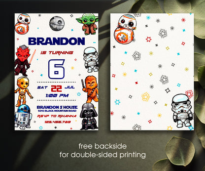 Star Wars Darth Vader customizable invitation template | Share or Print | boy | KY084
