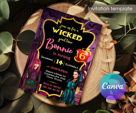 Descendants Disney customizable invitation template | Share or Print | YK851
