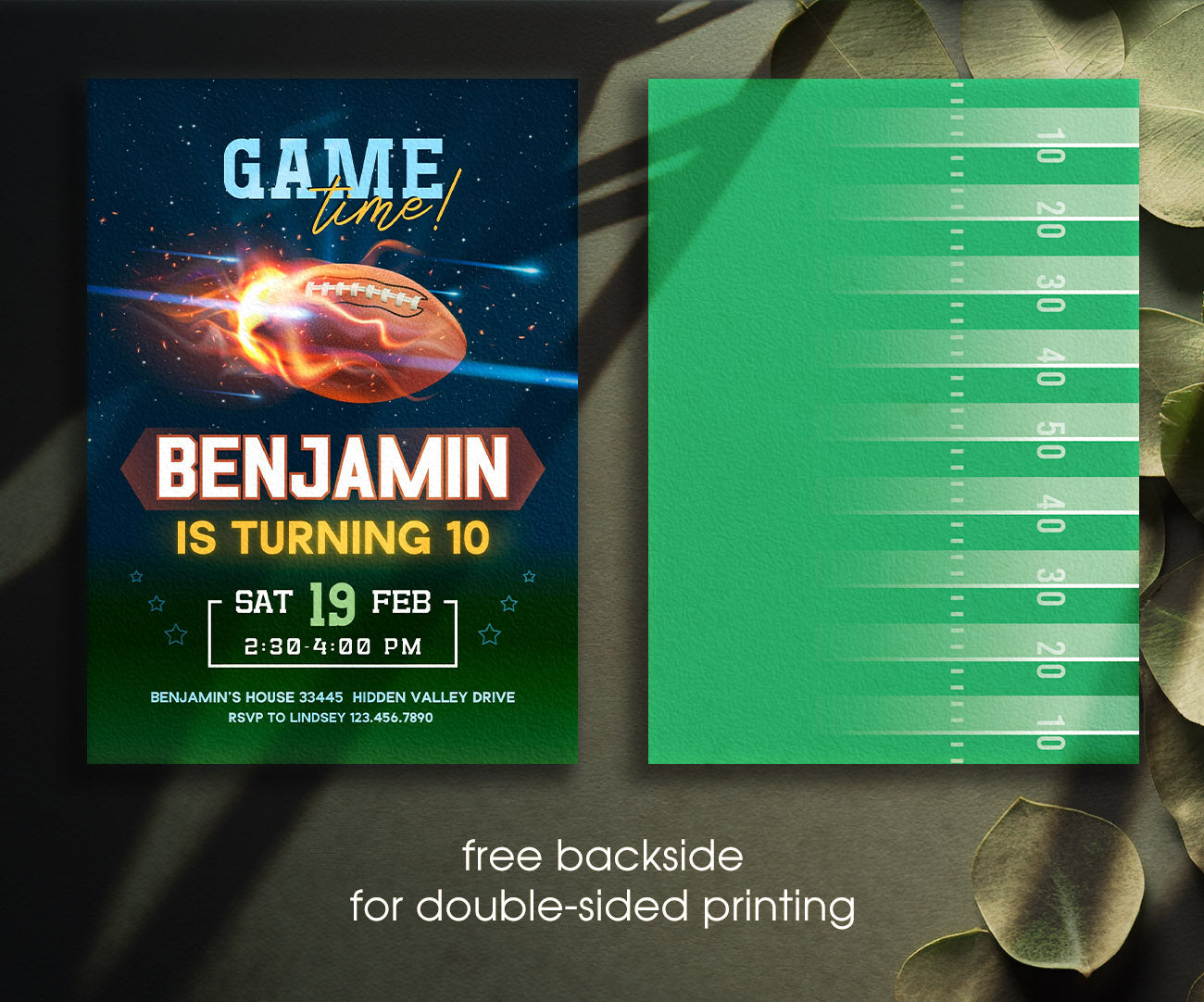 Super Bowl Football customizable invitation template | Share or Print | boy | GH376