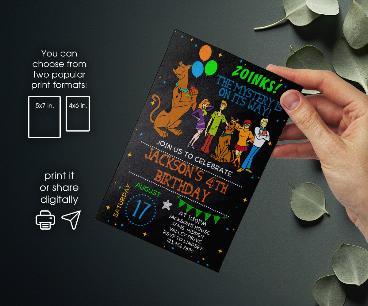 Scooby-Doo customizable invitation template | Share or Print | XK310