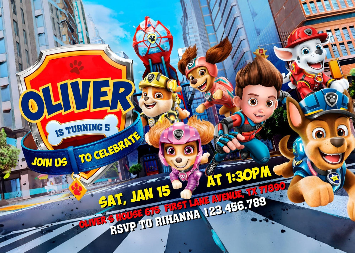 PAW Patrol customizable invitation template | Share or Print | FO236