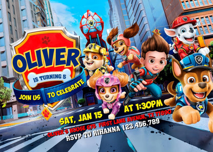 PAW Patrol customizable invitation template | Share or Print | FO236