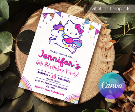 Hello Kitty Sanrio customizable invitation template | Share or Print | HM079