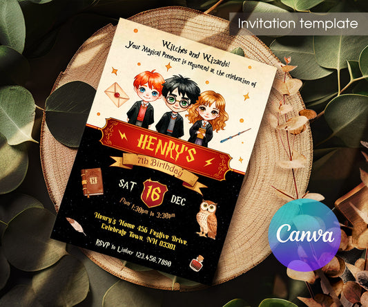 Harry Potter customizable invitation template | Share or Print | GL846