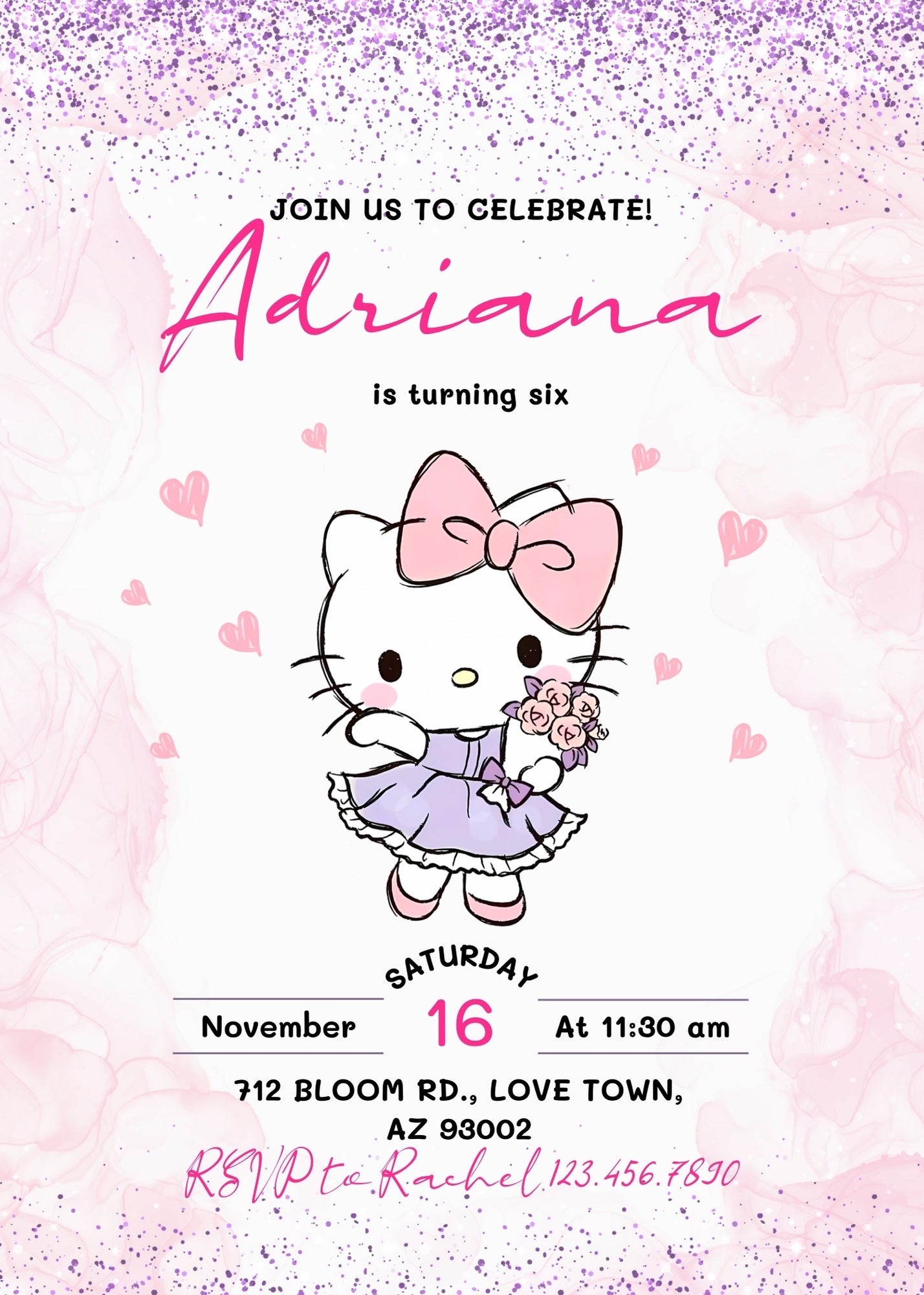 Hello Kitty Sanrio customizable invitation template | Share or Print | IK726