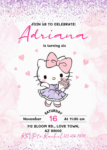 Hello Kitty Sanrio customizable invitation template | Share or Print | IK726