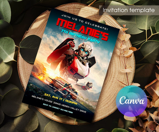 Transformers Rescue Bots customizable invitation template | Share or Print | boy | MV767