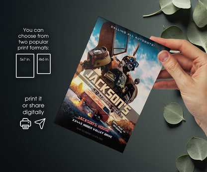 Transformers Rescue Bots customizable invitation template | Share or Print | boy | OM186