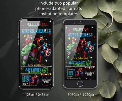 Avengers Marvel Superhero customizable invitation template | Share or Print | boy | FQ882