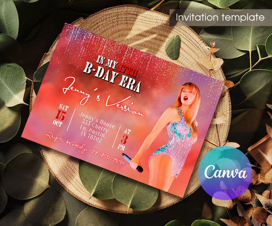 Taylor Swift Eras Tour customizable invitation template | Share or Print | girl | TC524