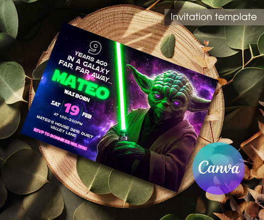 Star Wars Yoda customizable invitation template | Share or Print | YQ910