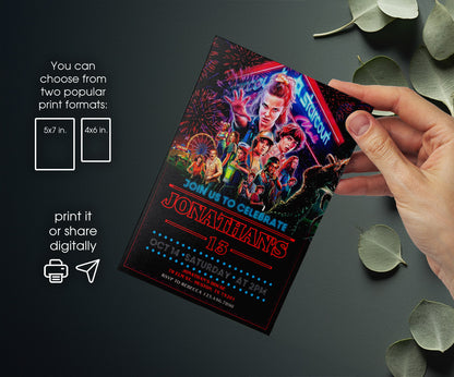 Stranger Things customizable invitation template | Share or Print | LE768