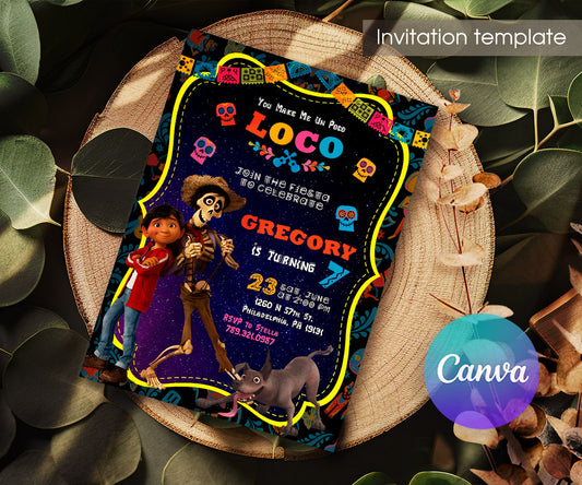 Coco Día Muertos Halloween customizable invitation template | Share or Print | TC554
