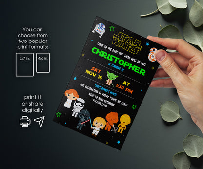 Star Wars Darth Vader Lego Minifigures customizable invitation template | Share or Print | OH036