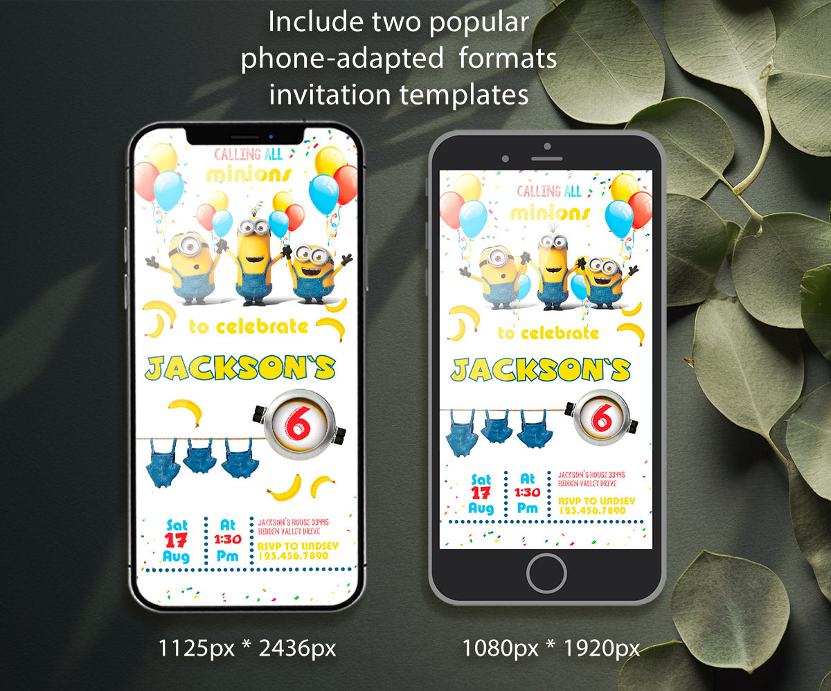 Minions Despicable Me customizable invitation template | Share or Print | IC300