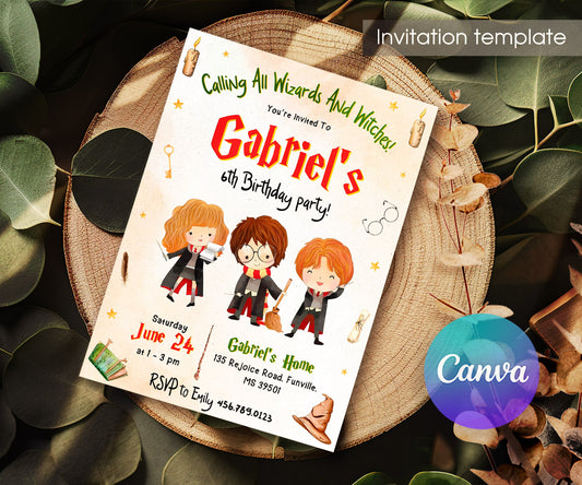 Harry Potter customizable invitation template | Share or Print | TE966