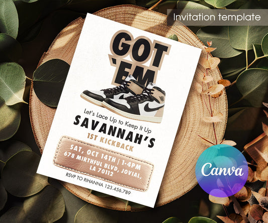 Sneaker Ball Air Jordan Nike customizable invitation template | Share or Print | OO772