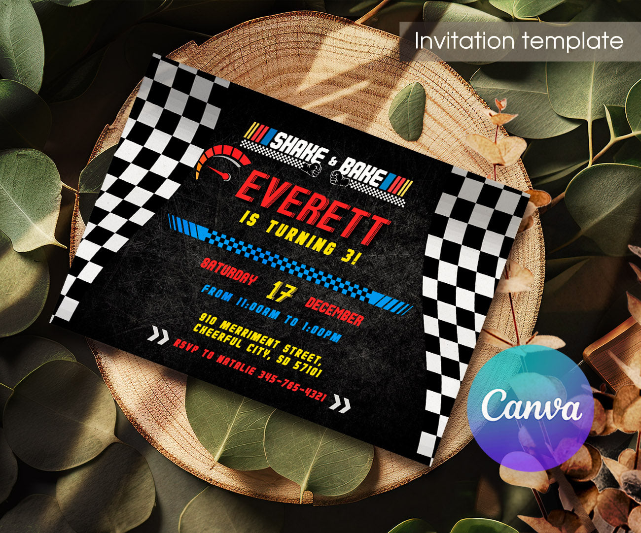 Nascar Racing Ricky Bobby customizable invitation template | Share or Print | boy | MY316